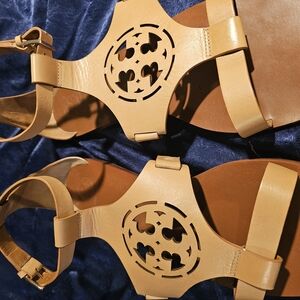 Women's Tan Leather Sandals.  TORY BURCH